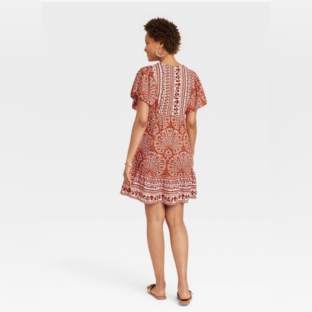 Knox Rose Mini Dress Ruffle Boho Summer Short Sleeve - size small - Picture 2 of 2